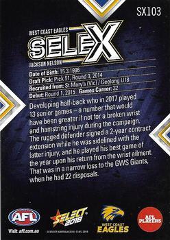2018 Select Footy Stars - Selex #SX103 Jackson Nelson Back